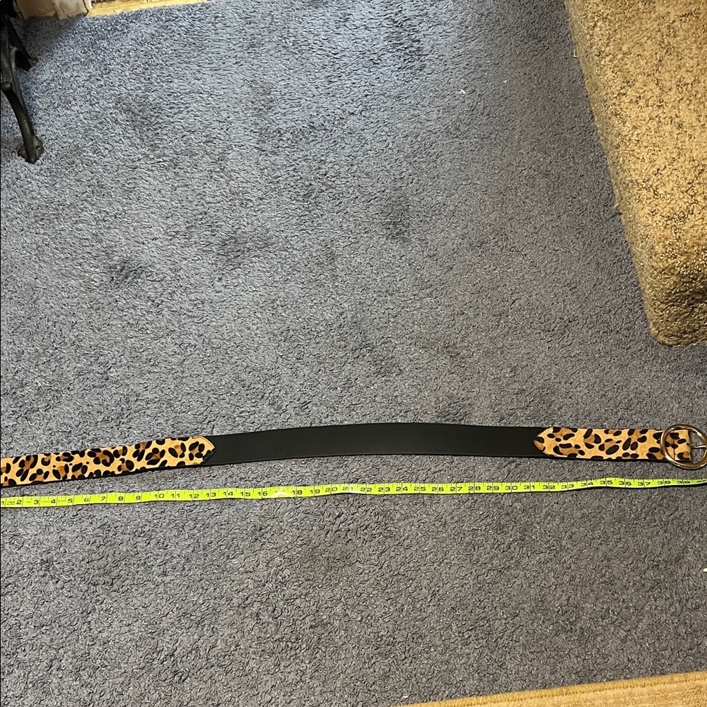 Chico's Leopard Print Belt with Black Strap